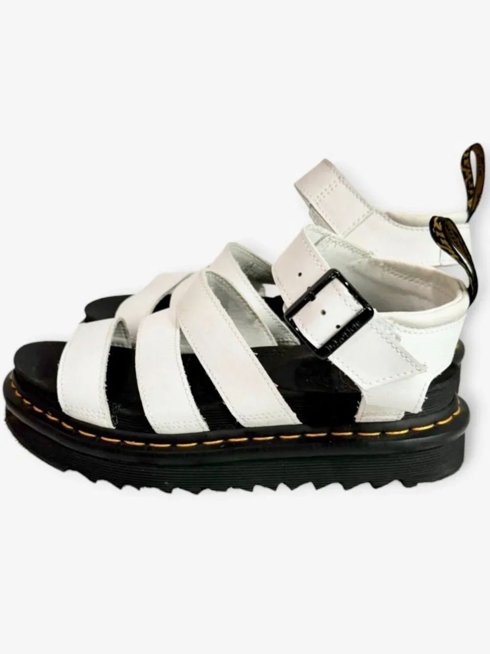 Dr. Martens Blaire Leather Strap Sandals Womens Size 7 White Docs